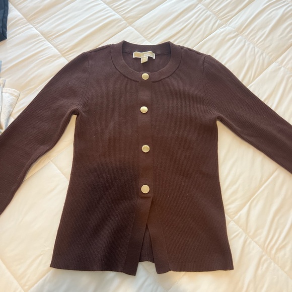 Michael Kors Brown Button-Up Cardigan - Picture 1 of 1